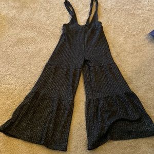 Art class stretch jumper glitter birthday  7/8 black overalls party Valentine